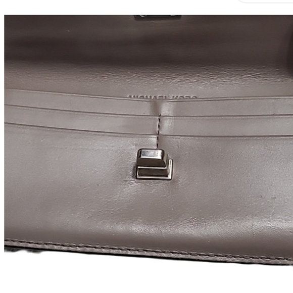 MICHAEL Michael Kors Gray Leather Wallet - 7.75" L, 4" H, 1" D - Picture 2 of 13